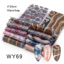 Load image into Gallery viewer, Mix Nail Art Transfer Foil Sticker Angles Decoration Nail Art Decals Design For Nails Wraps Follie Nail Foil Transfer Sticker Kit, Nail Art Decals Nail Foil Glass Paper Nail Decals Nail Wraps for Nail Art Decorations Supplies