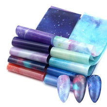 Load image into Gallery viewer, Mix Nail Art Transfer Foil Sticker Angles Decoration Nail Art Decals Design For Nails Wraps Follie Nail Foil Transfer Sticker Kit, Nail Art Decals Nail Foil Glass Paper Nail Decals Nail Wraps for Nail Art Decorations Supplies