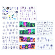 Load image into Gallery viewer, Mixed Designs Water Nail Stickers Decals Dream Catcher Transfer Tip Watermark Flora Painting Slider Manicure Decoration Girls Manicure Decoration Nail Art Supplies 3D Self-Adhesive Nail Decals Designer Nail Stickers for Acrylic Nails