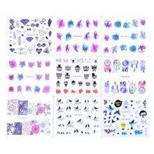 Load image into Gallery viewer, Mixed Designs Water Nail Stickers Decals Dream Catcher Transfer Tip Watermark Flora Painting Slider Manicure Decoration Girls Manicure Decoration Nail Art Supplies 3D Self-Adhesive Nail Decals Designer Nail Stickers for Acrylic Nails