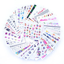 Load image into Gallery viewer, Mixed Designs Water Nail Stickers Decals Dream Catcher Transfer Tip Watermark Flora Painting Slider Manicure Decoration Girls Manicure Decoration Nail Art Supplies 3D Self-Adhesive Nail Decals Designer Nail Stickers for Acrylic Nails