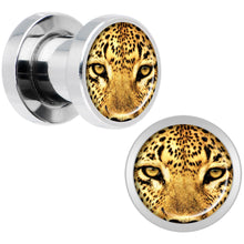 Load image into Gallery viewer, Full Color Leopard Eyes Steel Screw Fit Plug Set 2G