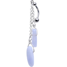 Load image into Gallery viewer, Handcrafted Blue Lace Agate Reversible Dangle Belly Ring