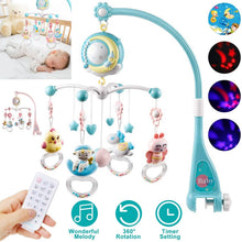 Load image into Gallery viewer, Mobile Star Projection Nursery Light Baby Rattle Toy with Music Box Remote Control