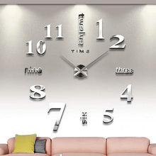 Load image into Gallery viewer, Modern Acrylic Wall Clock Digital Brushed Steel
