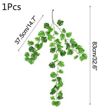 Load image into Gallery viewer, Modern Artificial Green Eucalyptus Leaves Garland Wisteria Rattan Fake Decor Silk Leaf Vines For Wedding Birthday Party Decor