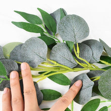 Load image into Gallery viewer, Modern Artificial Green Eucalyptus Leaves Garland Wisteria Rattan Fake Decor Silk Leaf Vines For Wedding Birthday Party Decor