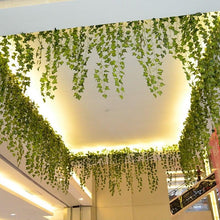 Load image into Gallery viewer, Modern Artificial Green Eucalyptus Leaves Garland Wisteria Rattan Fake Decor Silk Leaf Vines For Wedding Birthday Party Decor