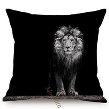 Load image into Gallery viewer, Modern Black And White Animals Portrait Photography Of Lion Zebra Elephant Tiger Pattern Sofa Pillow Cover Home Decor Square Cushions Cover 45x45cm