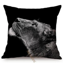 Load image into Gallery viewer, Modern Black And White Animals Portrait Photography Of Lion Zebra Elephant Tiger Pattern Sofa Pillow Cover Home Decor Square Cushions Cover 45x45cm