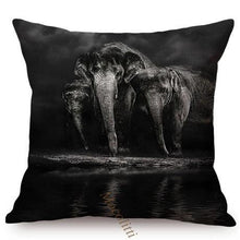 Load image into Gallery viewer, Modern Black And White Animals Portrait Photography Of Lion Zebra Elephant Tiger Pattern Sofa Pillow Cover Home Decor Square Cushions Cover 45x45cm