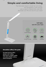 Load image into Gallery viewer, Modern Business Led Office Desk Lamp Touch Dimmable Foldable With Calendar Temperature Alarm Clock table Reading Light Decorative Table Lamp Cute Study Lamps for Bedroom Décor