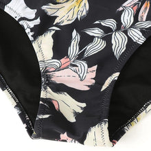 Load image into Gallery viewer, Modern Floral Bikini 2 Pieces Flower Print Bikini Set Women Crisscross High Waist String 2 Piece Bathing Suits High Waist Women's Swimsuit Shorts Solid Bikini Floral Summer Bikini Set
