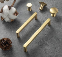 Load image into Gallery viewer, Modern Gold Knob Pure Copper Kitchen Cabinet Handles Cupboard Door Pulls Drawer Knobs Brass Furniture Handle Hardware Drawer Pulls Cupboard Knob For Kitchen Furniture Hardware