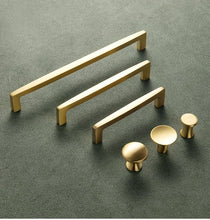 Load image into Gallery viewer, Modern Gold Knob Pure Copper Kitchen Cabinet Handles Cupboard Door Pulls Drawer Knobs Brass Furniture Handle Hardware Drawer Pulls Cupboard Knob For Kitchen Furniture Hardware