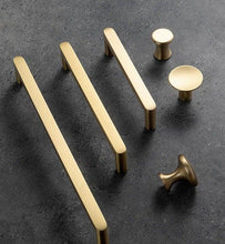Load image into Gallery viewer, Modern Gold Knob Pure Copper Kitchen Cabinet Handles Cupboard Door Pulls Drawer Knobs Brass Furniture Handle Hardware Drawer Pulls Cupboard Knob For Kitchen Furniture Hardware