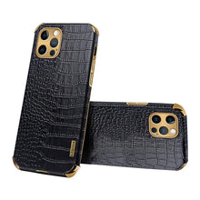 Load image into Gallery viewer, Modern Green Leather Case for iPhone 14 Pro Max Mini 13 11 Pro Max X XR XS Max 13 Mini Cases Luxury PU Leather Covers Luxury Cover Gold Edge for Women Girls Slim Leather Elegant Iphone Protective Cover