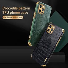 Load image into Gallery viewer, Modern Green Leather Case for iPhone 14 Pro Max Mini 13 11 Pro Max X XR XS Max 13 Mini Cases Luxury PU Leather Covers Luxury Cover Gold Edge for Women Girls Slim Leather Elegant Iphone Protective Cover
