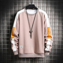 Load image into Gallery viewer, Modern Long Sleeve Sweatshirts Men New Fashion Color Casual Mens Casual O-Neck Patchwork Sweatshirt For Young Men Men Sweatshirt Streetwear Loose Solid Patchwork Pullover Sweatshirt