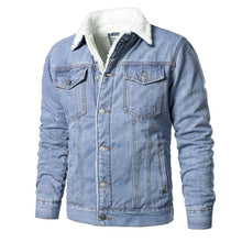Load image into Gallery viewer, Modern Men Light Blue Jackets Luxury Slim Casual Coats New Male Quality Cotton Thick Winter Jackets Warm Comfortable Jacket Elegant Warm Winter Coats