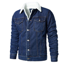 Load image into Gallery viewer, Modern Men Light Blue Jackets Luxury Slim Casual Coats New Male Quality Cotton Thick Winter Jackets Warm Comfortable Jacket Elegant Warm Winter Coats