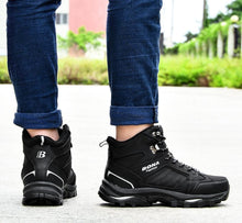 Load image into Gallery viewer, Modern Mens Boots Anti-Skidding Leather Shoes Popular Comfy Spring Autumn Men Shoes Short Plush Snow Boots Outdoor Warm Fur Lined Water Resistant Non Slip Mens Shoes