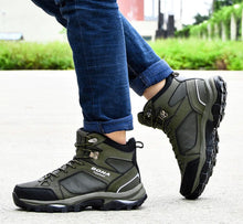 Load image into Gallery viewer, Modern Mens Boots Anti-Skidding Leather Shoes Popular Comfy Spring Autumn Men Shoes Short Plush Snow Boots Outdoor Warm Fur Lined Water Resistant Non Slip Mens Shoes