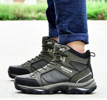 Load image into Gallery viewer, Modern Mens Boots Anti-Skidding Leather Shoes Popular Comfy Spring Autumn Men Shoes Short Plush Snow Boots Outdoor Warm Fur Lined Water Resistant Non Slip Mens Shoes