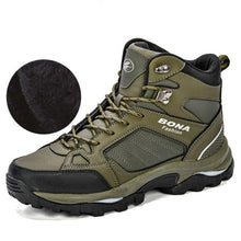Load image into Gallery viewer, Modern Mens Boots Anti-Skidding Leather Shoes Popular Comfy Spring Autumn Men Shoes Short Plush Snow Boots Outdoor Warm Fur Lined Water Resistant Non Slip Mens Shoes