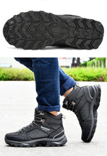 Load image into Gallery viewer, Modern Mens Boots Anti-Skidding Leather Shoes Popular Comfy Spring Autumn Men Shoes Short Plush Snow Boots Outdoor Warm Fur Lined Water Resistant Non Slip Mens Shoes