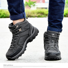 Load image into Gallery viewer, Modern Mens Boots Anti-Skidding Leather Shoes Popular Comfy Spring Autumn Men Shoes Short Plush Snow Boots Outdoor Warm Fur Lined Water Resistant Non Slip Mens Shoes