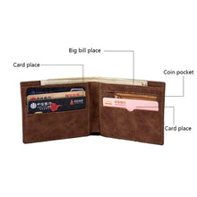 Load image into Gallery viewer, Modern New High Quality Wallet For Men Fashion Mini Men's Luxury Business Wallet Card Holder Man Purse Coin Bag Slim Wallet For Men PU Leather Wallet with 8 Slots Bifold Credit Card Holder Wallet