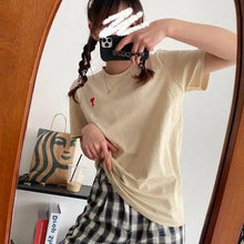 Load image into Gallery viewer, Modern Summer New Hearts A Love Embroidered Simple Design Masculine Fashion Short Sleeve T-Shirt Men's T-Shirt Men's Short Sleeve Tees Cotton T-Shirts for Men