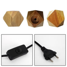 Load image into Gallery viewer, Modern table lamp E27 Wooden desk lamp Diamond bedside lamp for home/bedroom/living room decor EU-Plug Wooden Base Decorative Table Lamp Cute Study Lamps for Bedroom Décor
