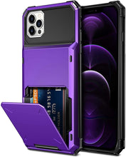 Load image into Gallery viewer, Modern Wallet Phone Case For iPhone 14 Plus 13 Pro 11 12 Pro Max XR X XS Max Card Holder Cover Wallet Case Armor Shockproof Case Heavy Duty Hard Back Soft Protective Phone Case For 4 Cards