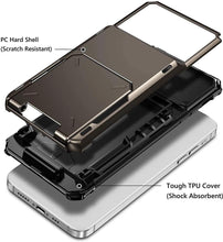 Load image into Gallery viewer, Modern Wallet Phone Case For iPhone 14 Plus 13 Pro 11 12 Pro Max XR X XS Max Card Holder Cover Wallet Case Armor Shockproof Case Heavy Duty Hard Back Soft Protective Phone Case For 4 Cards