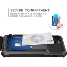 Load image into Gallery viewer, Modern Wallet Phone Case For iPhone 14 Plus 13 Pro 11 12 Pro Max XR X XS Max Card Holder Cover Wallet Case Armor Shockproof Case Heavy Duty Hard Back Soft Protective Phone Case For 4 Cards