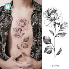 Load image into Gallery viewer, Modern Waterproof Red Flowers Tattoo Multi-Colored Stickers Back Waist Temporary Tattoo Luxury Style