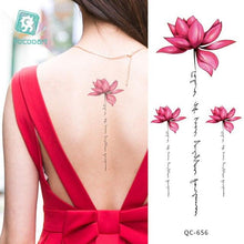 Load image into Gallery viewer, Modern Waterproof Red Flowers Tattoo Multi-Colored Stickers Back Waist Temporary Tattoo Luxury Style