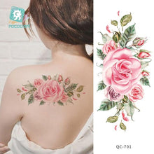 Load image into Gallery viewer, Modern Waterproof Red Flowers Tattoo Multi-Colored Stickers Back Waist Temporary Tattoo Luxury Style
