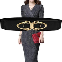 Load image into Gallery viewer, Modern Wide Fabric Strap Silver Metal Buckle Belts For Women Trendy Fashion Stretchable Classic Belts