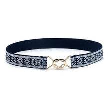 Load image into Gallery viewer, Modern Wide Fabric Strap Silver Metal Buckle Belts For Women Trendy Fashion Stretchable Classic Belts