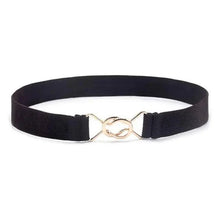 Load image into Gallery viewer, Modern Wide Fabric Strap Silver Metal Buckle Belts For Women Trendy Fashion Stretchable Classic Belts