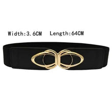 Load image into Gallery viewer, Modern Wide Fabric Strap Silver Metal Buckle Belts For Women Trendy Fashion Stretchable Classic Belts