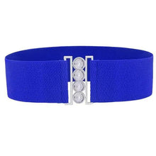 Load image into Gallery viewer, Modern Wide Fabric Strap Silver Metal Buckle Belts For Women Trendy Fashion Stretchable Classic Belts