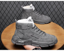 Load image into Gallery viewer, Modern Winter Mens Boots Snow Lightweight Non-Slip Lace-Up Outdoor Warm Sneakers High-Top Cotton Casual Shoes Outdoor Water Resistant Camping Walking Autumn Sneakers