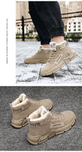 Load image into Gallery viewer, Modern Winter Mens Boots Snow Lightweight Non-Slip Lace-Up Outdoor Warm Sneakers High-Top Cotton Casual Shoes Outdoor Water Resistant Camping Walking Autumn Sneakers