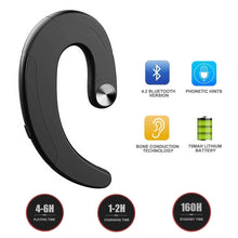 Load image into Gallery viewer, Modern Wireless Bluetooth Headphone Single Earphone Earbuds Exquisite Headset Wireless Bone Conduction Earphones Business Earbuds Bluetooth 4.1 Headphones Over Ear Hooks Handsfree Bone Conduction Earphones Headphones With Microphone