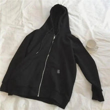 Load image into Gallery viewer, Modern With Hat Hoodies Women Kangaroo Pocket Casual Loose Solid Color Sweatshirt Female Fashion New Female Tops Sports Clothing Oversized Zip Hooded Sweatshirt Cotton Women Autumn Hoodie