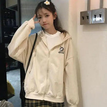 Load image into Gallery viewer, Modern With Hat Hoodies Women Kangaroo Pocket Casual Loose Solid Color Sweatshirt Female Fashion New Female Tops Sports Clothing Oversized Zip Hooded Sweatshirt Cotton Women Autumn Hoodie